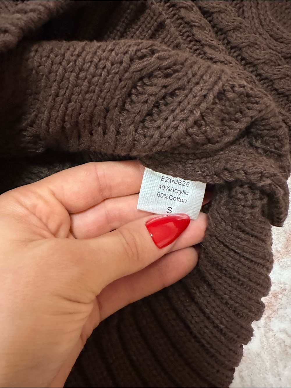 NWOT 🤎 Espresso Cable Knot Cotton Blend Sweater - Picture 6 of 10